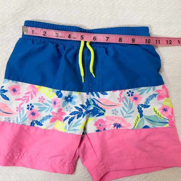 Tommy Bahama boys swim trunks size 5 - navy/pink/floral, sz S - Picture 2 of 11
